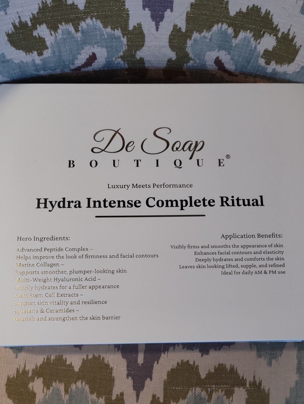 NIB De Soap Boutique Hydra Intense Complete Ritual - White